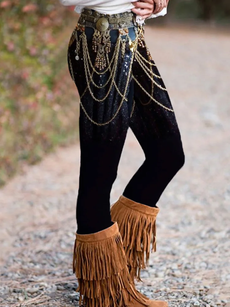 Leggings de mujer con estampado Floral de gatos, pantalones de poliéster y LICRA elásticos con Control de cintura, ropa de calle para exteriores para otoño e invierno