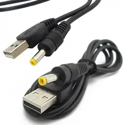 1 Uds 80cm 5V USB a DC Cable de carga Cable de carga 4,0x1,7mm enchufe 5V 1A Cable de carga de energía para PSP 1000/2000/3000