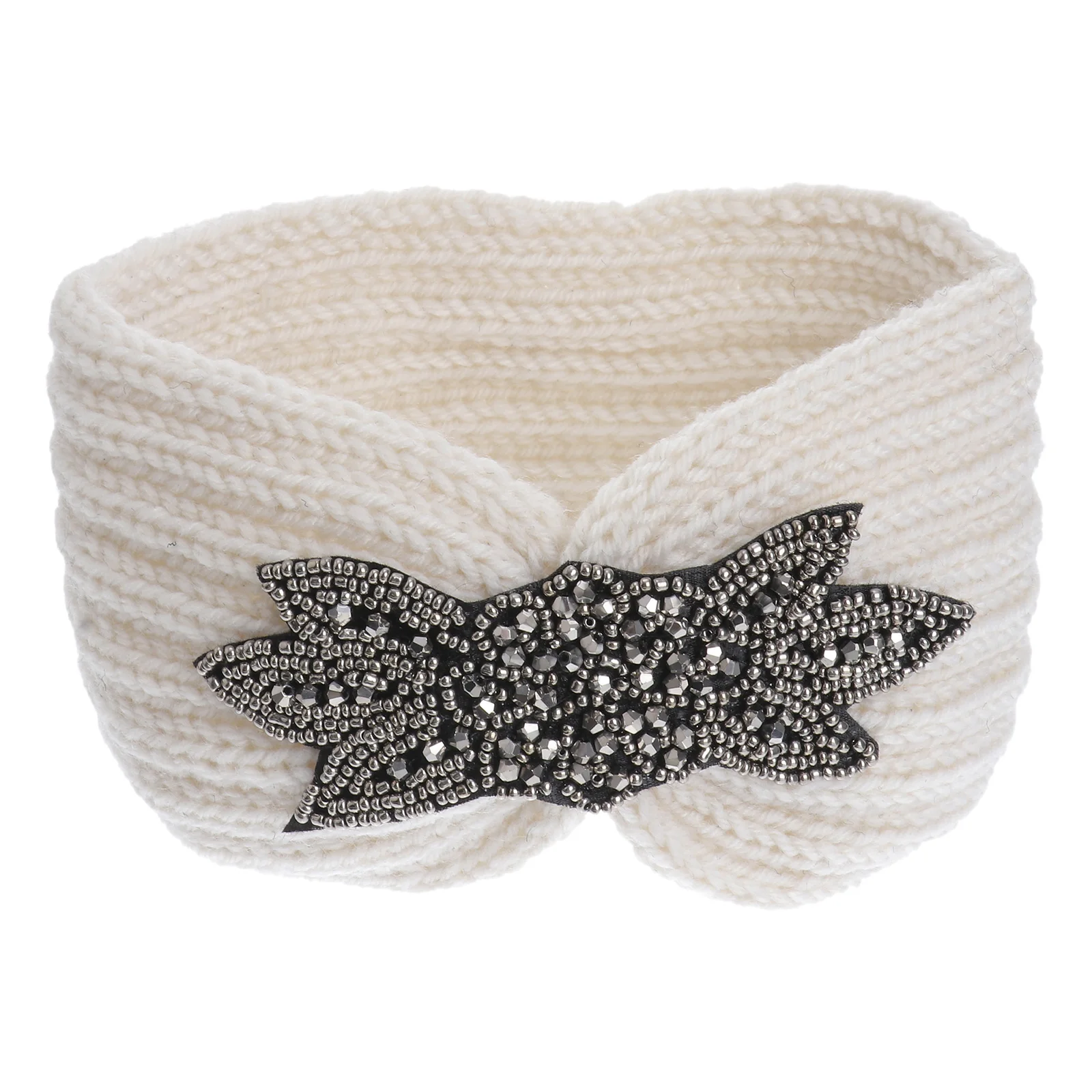 

Drill Tape Knitted Headband Warm Woolen Band For Women Elegant Flower Pattern Yarn Hair Hoops Minimalist Headwrap Face Washing