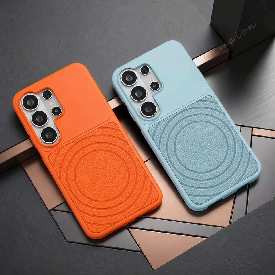 Wave Magnetic Phone Case For Samsung Galaxy S26 S23 S24 S25 FE Ultra Edge S26 Plus Magsafe Silicone Shockproof Protector Cover