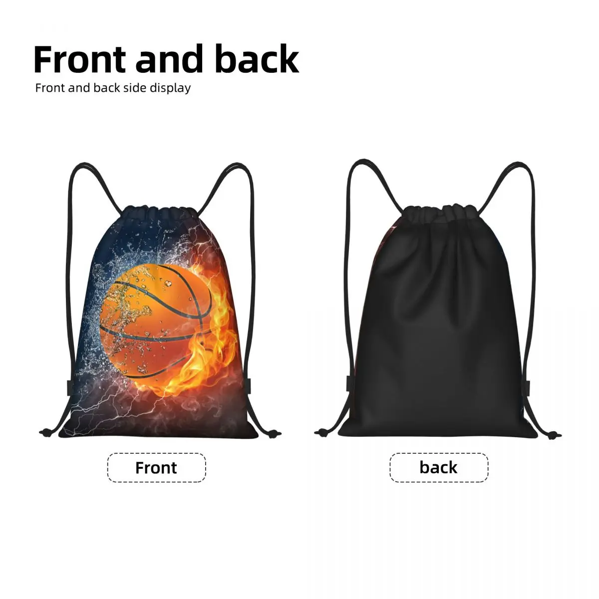 Volleyball Baseball Football Basketball Pattern Drawstring Backpack Bags Lightweight Gym Sports Sackpack Sacks for Training