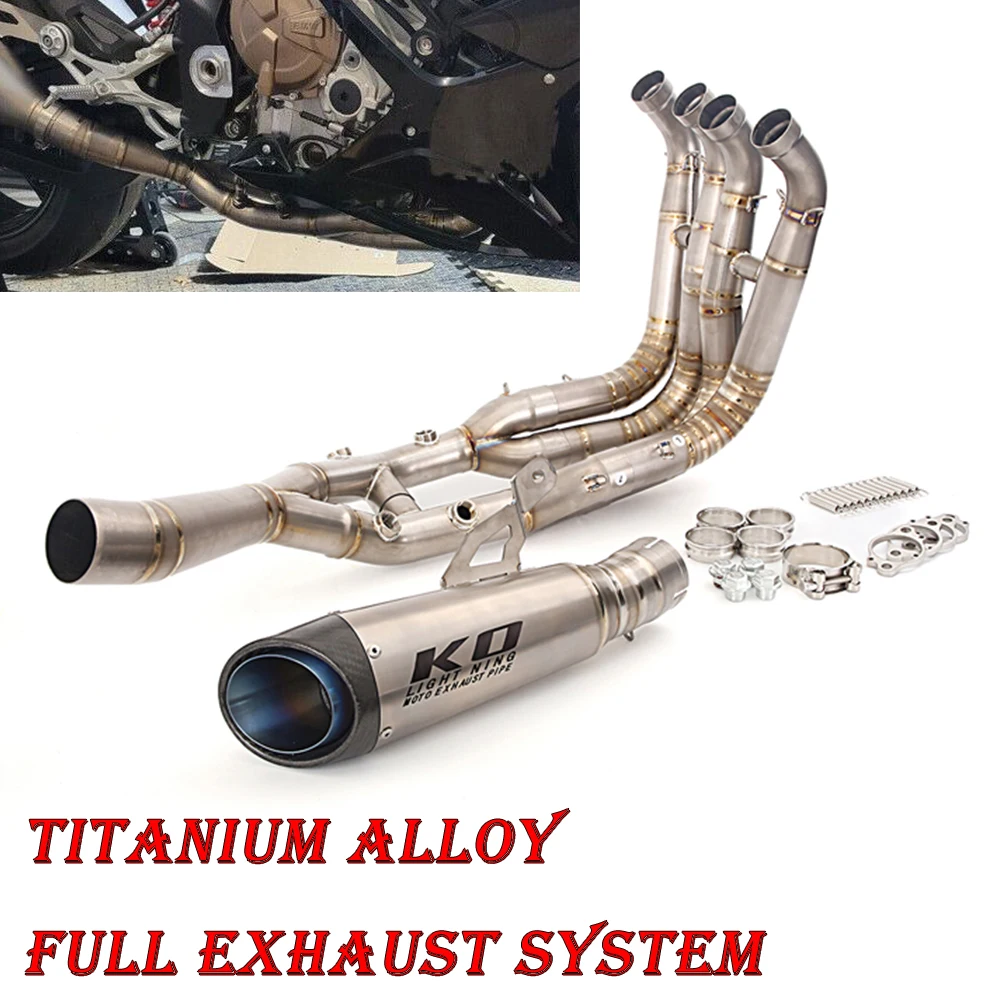 

Full Exhaust System For BMW S1000RR 2019-2022 S1000R 2021-2022 Motorcycles Muffler Mid Header Pipe Titanium Alloy Escape 60.5MM