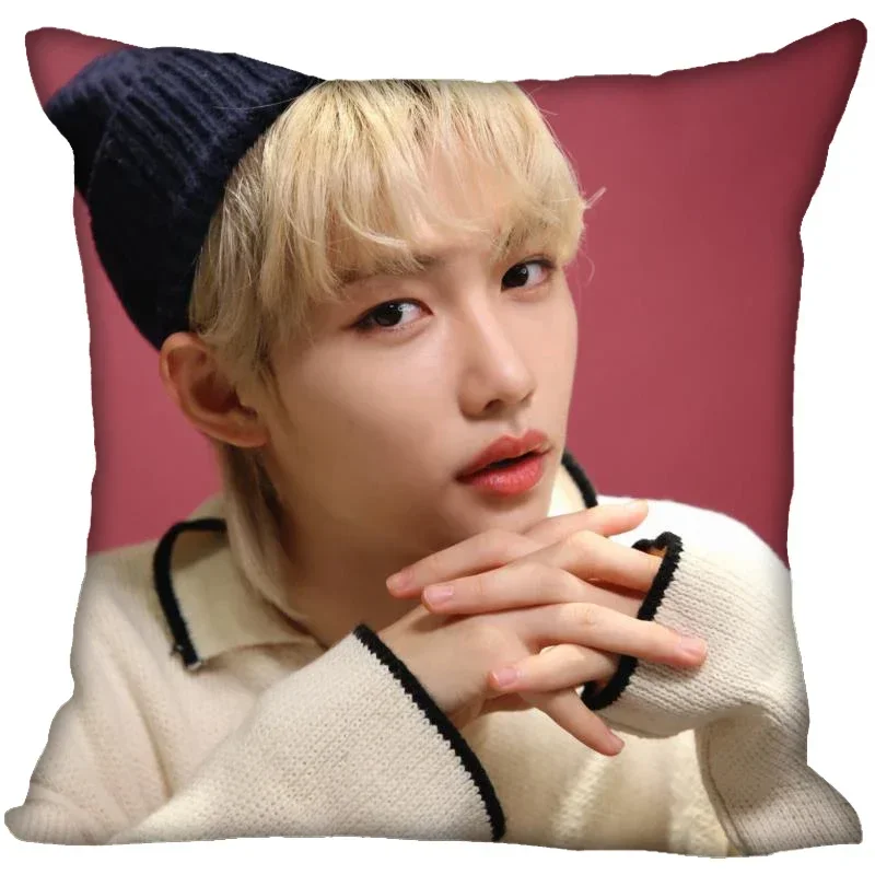 New Felix KPOP Pillow Cover Bedroom Home Office Decorative Pillowcase Square Zipper Pillow Cases Satin Soft No Fade