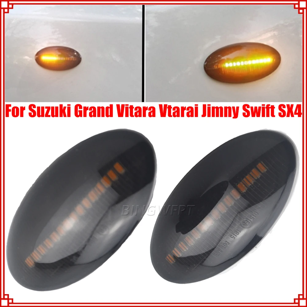 

2PCS For Suzuki Swift Jimmy Vitara SX4 Alto Led Dynamic Side Marker Turn Signal Light Sequential Blinker Light Amber Indicator
