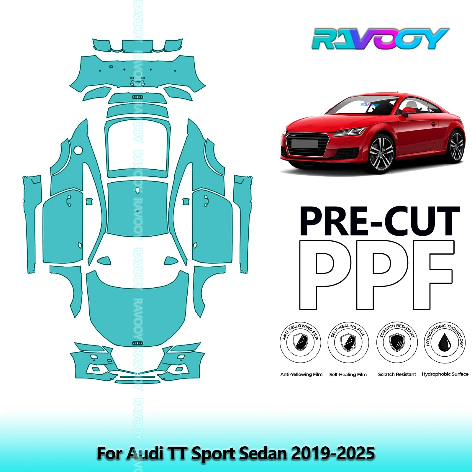 

Full Vehicle Clear Bra Precut PPF Paint Protection Film For Audi TT Sport Sedan 2019-2025
