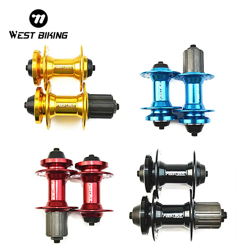 WEST BIKING 1 Pair Front and Rear Mountain Bike Hubs V Brake Disc Universal Hubs Cycling Loose Beads 32-hole Disc Hubs