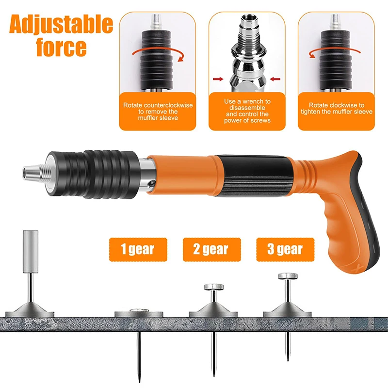 Manual Nail Tool Mini Ceiling Artifact Small Cannon Steel Nail Tool Multi-Function Rivet Air Nailer Home Wall Fastening Tool