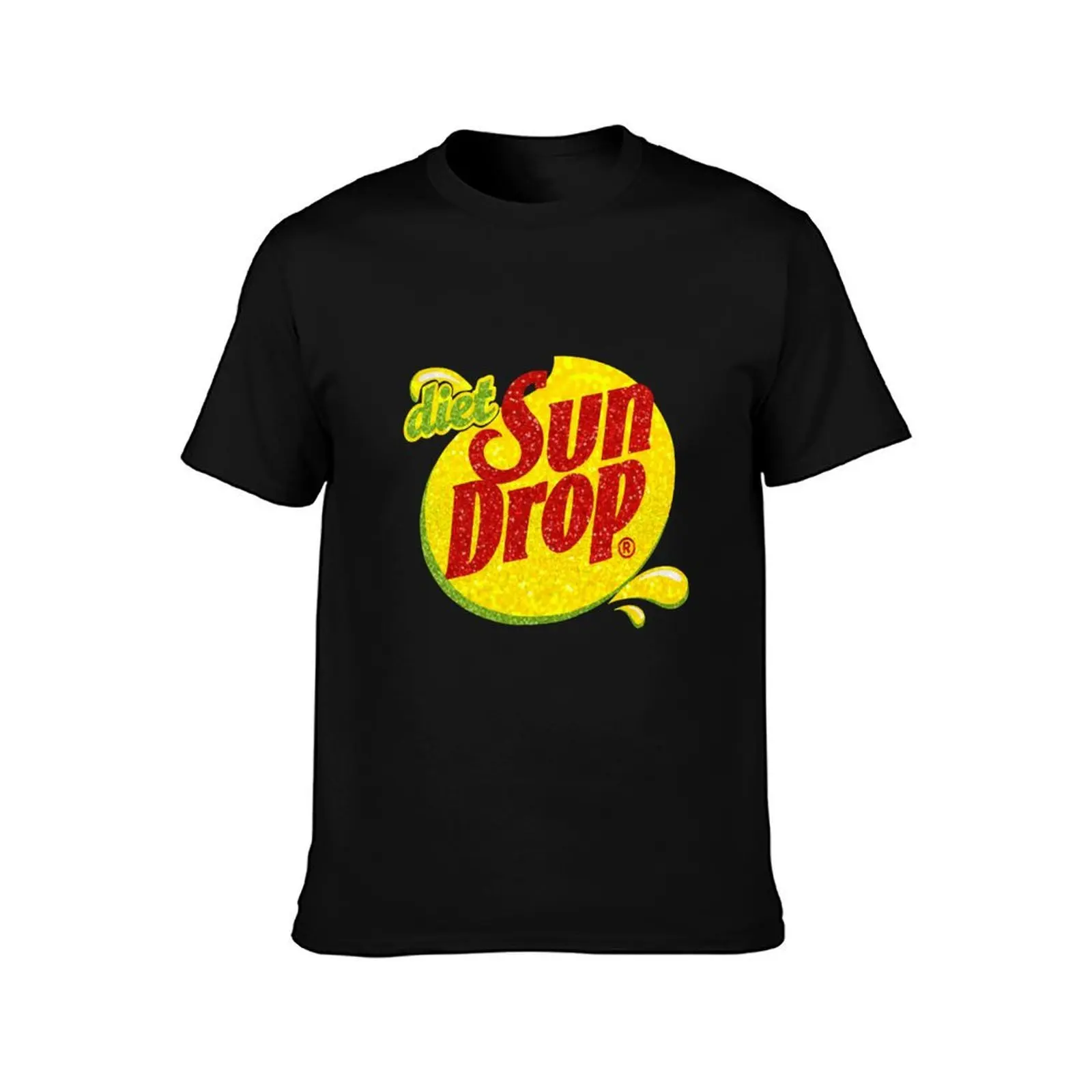 Glitter Diet Sundrop T-Shirt, Summer Casual Cotton Tee, Oversized Streetwear Tops, Vintage Graphic Print, Loose Fit Short Sleeve
