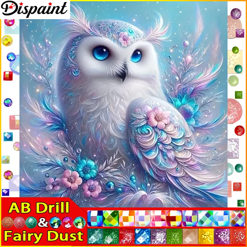 

Dispaint Fairy Dust AB квадратная/круглая дрель 5D DIY алмазная живопись "Сова животное цветок" вышивка крестиком полный горный хрусталь