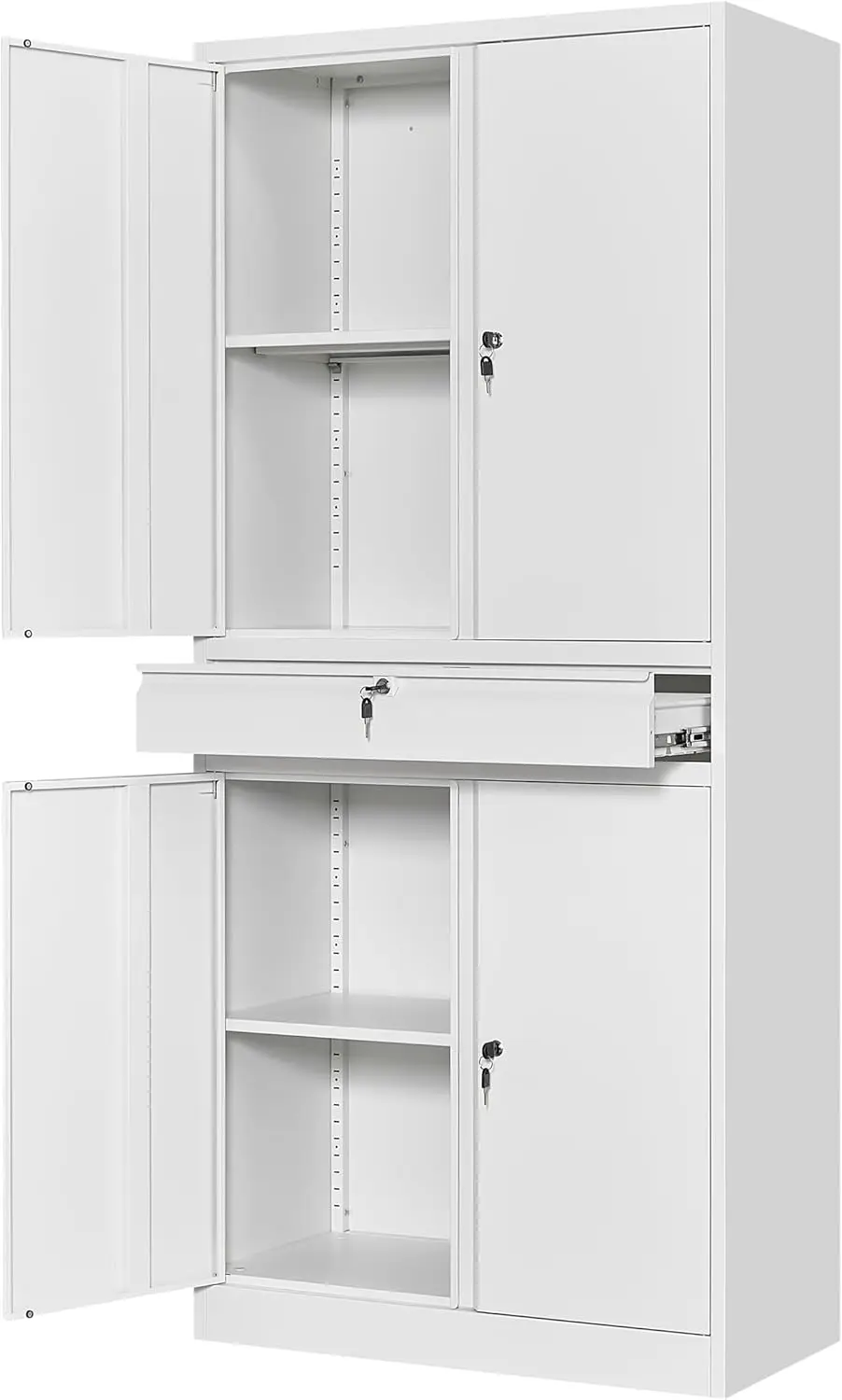 

Filing Cabinets Metal Garage Storage Cabinet with Locking Doors and Adjustable Shelves, Tool Storage Cabinet