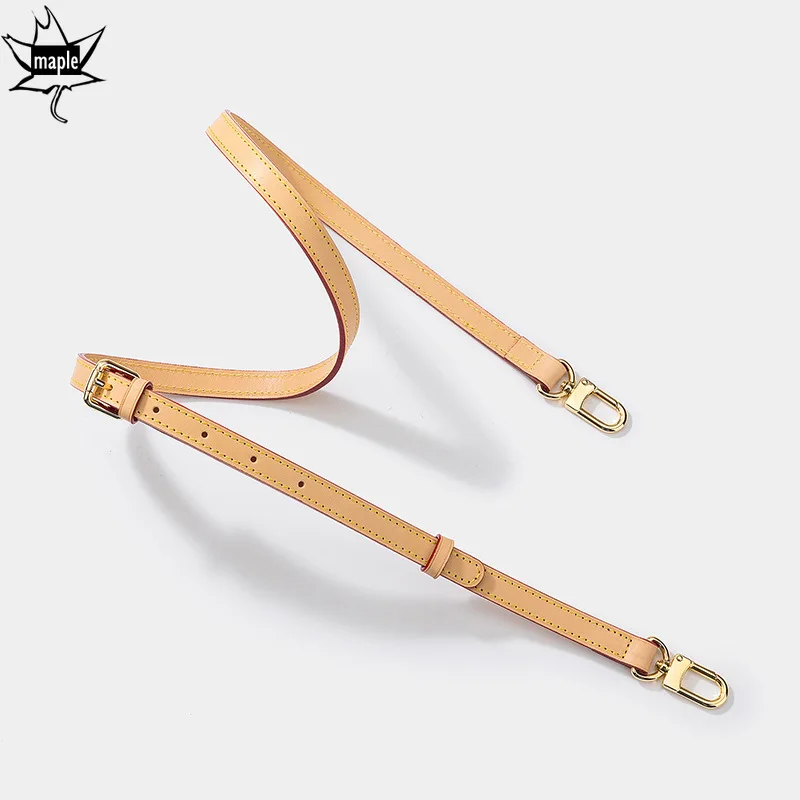 Brand Apricot Vegetable Leather Long Shoulder Strap for Messenger Bag Top Quality Soft Cowhide Adjustable Replacement Straps