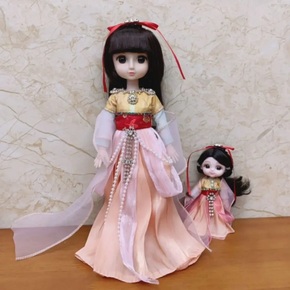 30cm Doll Ancient Costume For OB11 BJD 1/12 1/6 Dolls Hanfu Clothing Doll Handmade Silk Set DIY Doll Accessories