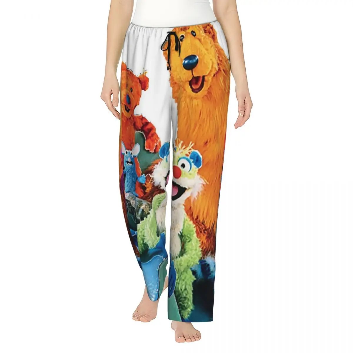 

Женские пижамные брюки Custom Bear In The Big Blue House с карманами для отдыха и сна