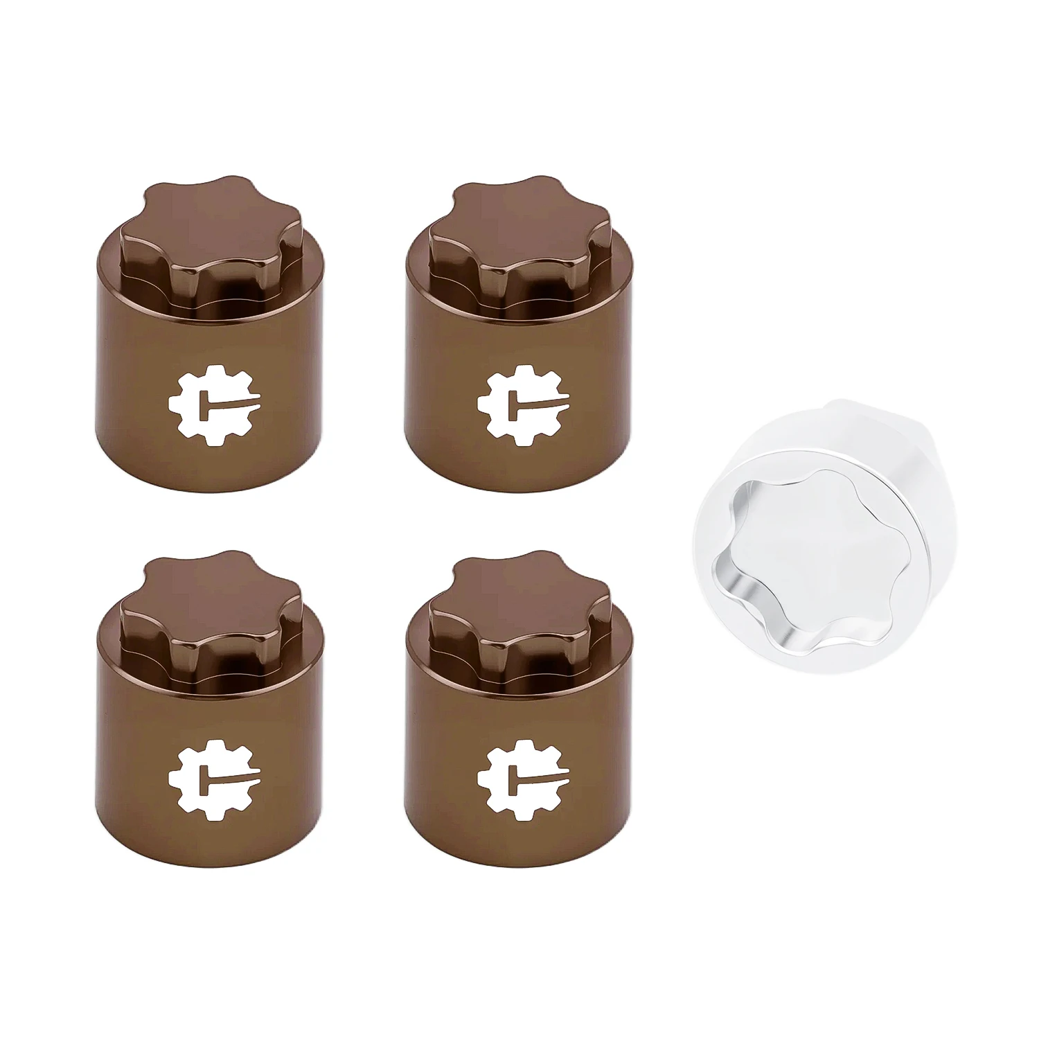 

TCRC 4PCS Aluminum M4 Nut Wheel Rim Center Cap Manual Locking Hubs for 1/10 RC Car Traxxas TRX4 Axial SCX10 D90 Tamiya Redcat