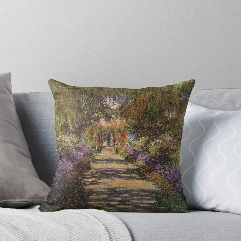 Vintage Claude Monet Gardenweg 1902 Fine Art Throw Pillow Sofa Covers For Living Room Decorative Cushions For Living Room pillow