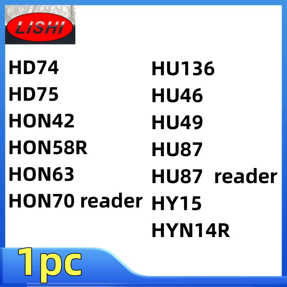 Lishi 2 in 1 HD74 HD75 HON42 HON58R HON63 HON70 key reader HU136 HU46 HU49 HU87 HU87 key reader HY15 HYN14R