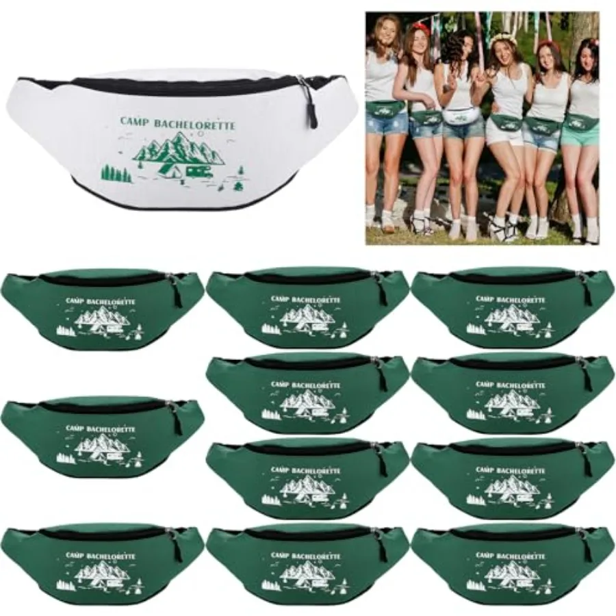

Pcs Camp Bachelorette Party Favors Green White Fanny Packs Bride Bridesmaid Decor Adjustable Waist Bag for Wedding Supplies Bri