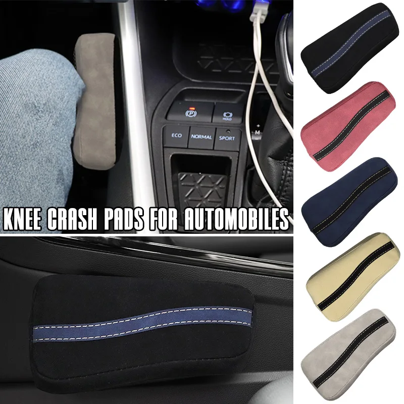 1Pcs Durable Suede Car Armrest Leg Cushion Memory Foam Knee Crash Pad Thigh Support Pillow Universal Auto Accessories Sticky