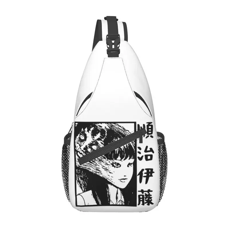 Tomie Junji Ito Manga Sling Bolsa Peito para Homens, Mochila de Ombro Crossbody, Cara de Terror Uzumaki, Viagem, Caminhada