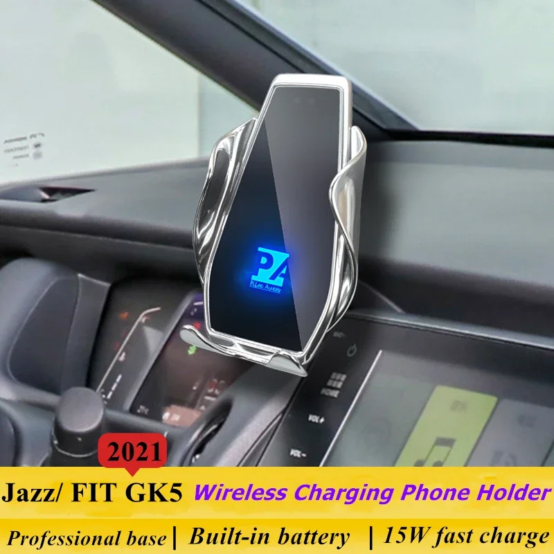 

2021-2022 For Honda Jazz FIT GK5 LIFE Phone Holder Wireless Charger Car Mobile Phones Mount Navigation Bracket GPS Support 360