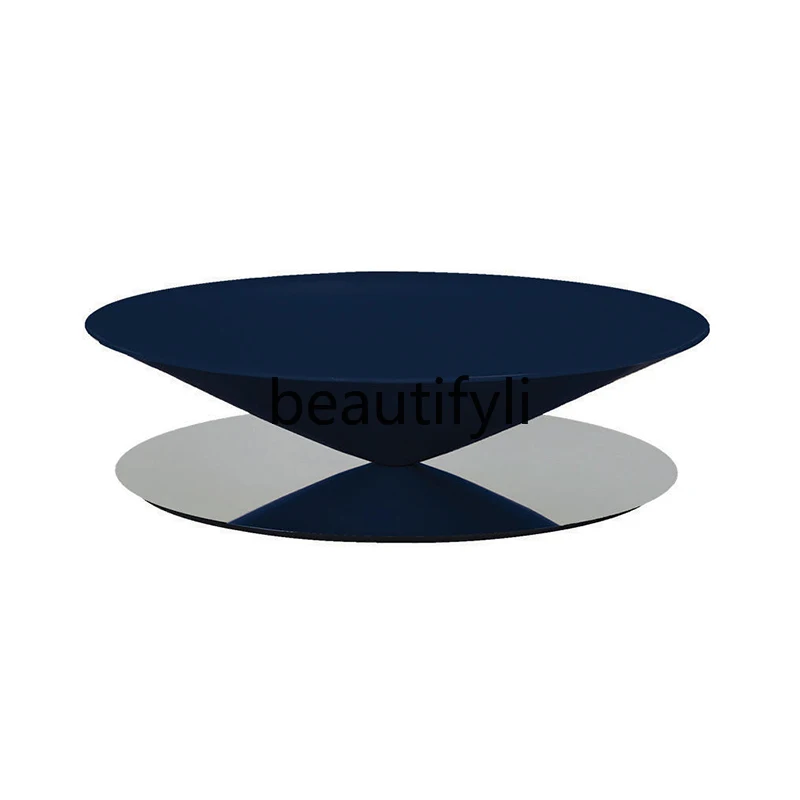 

Cone reflection mirror coffee table light luxury model room living room personalized bar coffee table