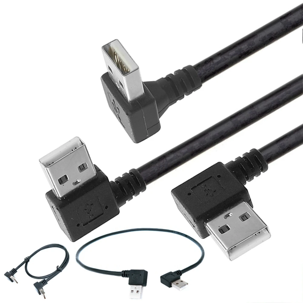 

USB A plug to USB A plug 90 degree Left/Right/Up/Down Angle adapter Extension adapter cable USB 2.0 plug to plug cable 50cm