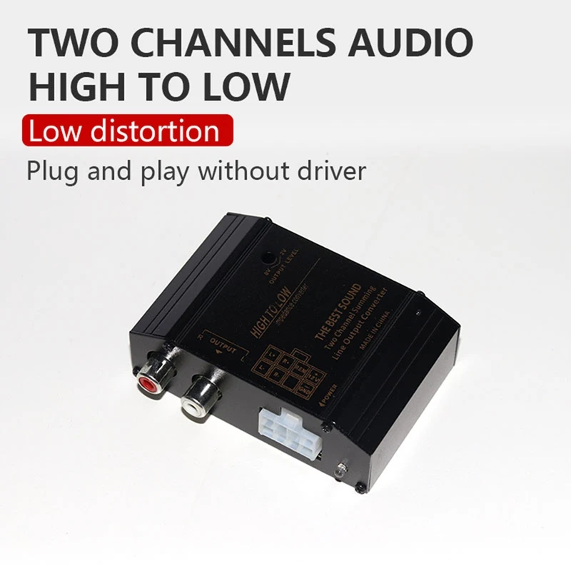 12V Car Audio Speaker High To Low Level Converter Adapter For RCA Port With Anti-Interference Technology