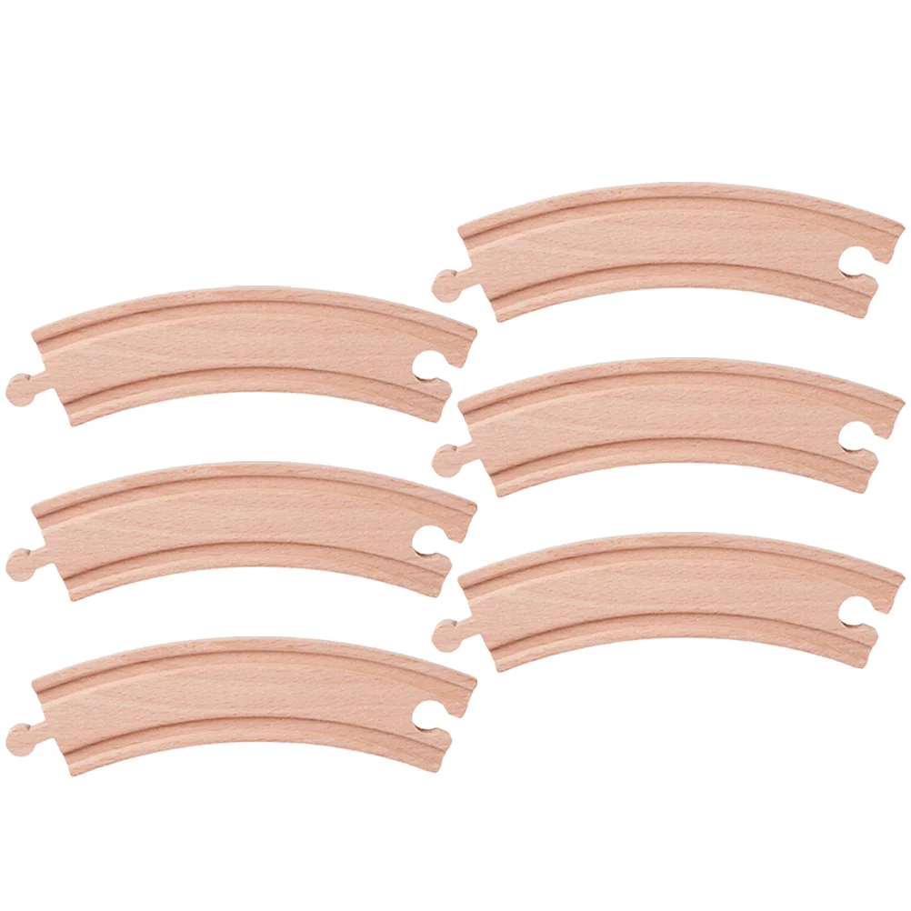 6 Pcs Children’s Toys Track Assembled Train Wooden for Trains Model Supplies Tracks Accessories Khaki