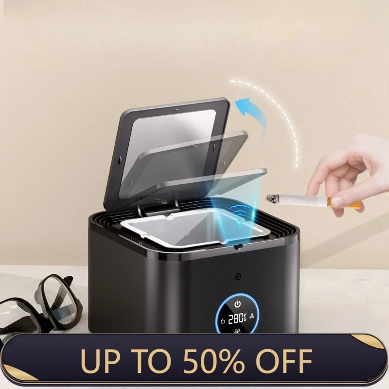 Creative Smart Ashtray Air Purifier for Home Office and Commercial Use with Cover Anti-Dust and Smoke Odor Removal
