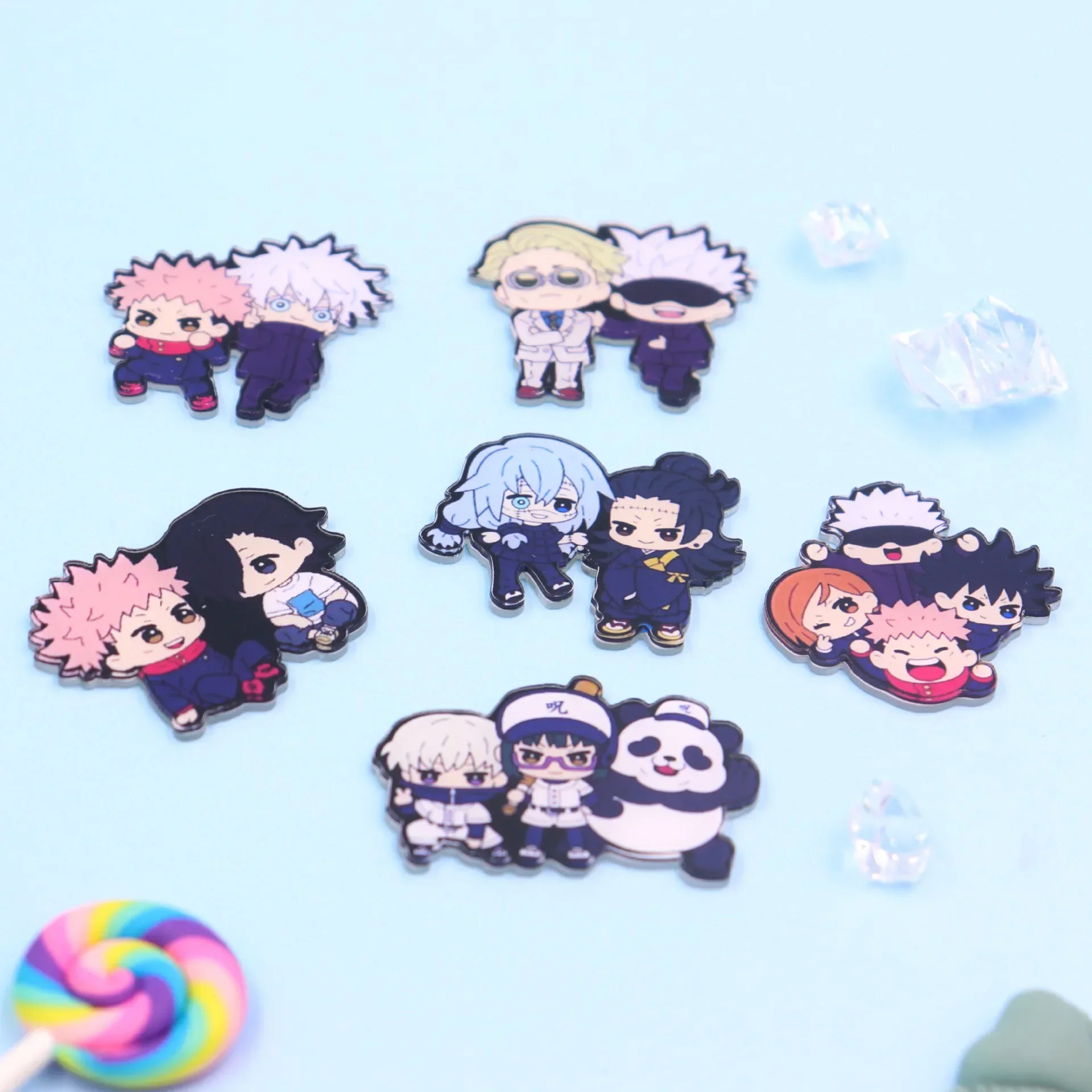 Anime Jujutsu Kaisen Enamel Pins Gojo Satoru Cute Badge Diy Decoration Brooch Jewelry Clothes Shirt Bag Accessories Kids Gifts