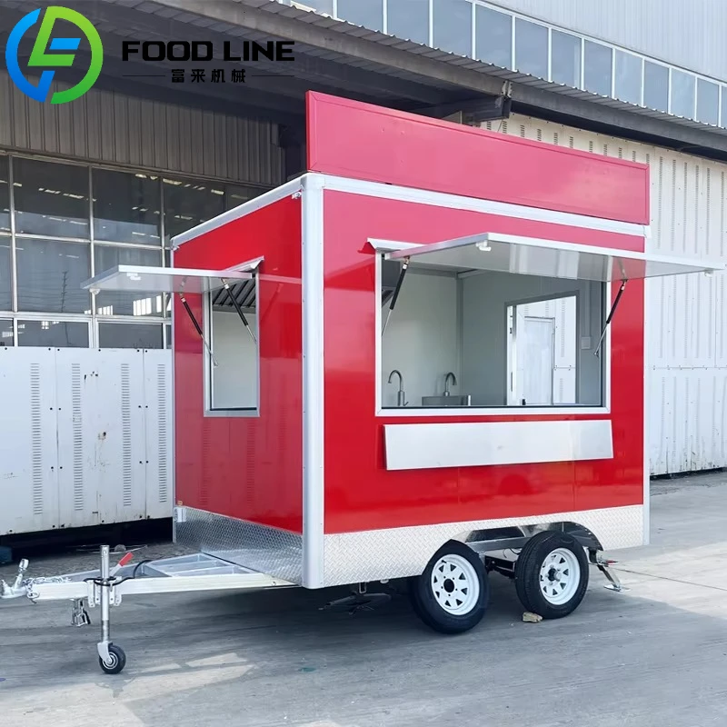 FL Customized Mobile Pizza Cake Dessert Roasted Corn Potato Trailer Food Trucks Bakery Catering with Full Kitchen for Sale USA
