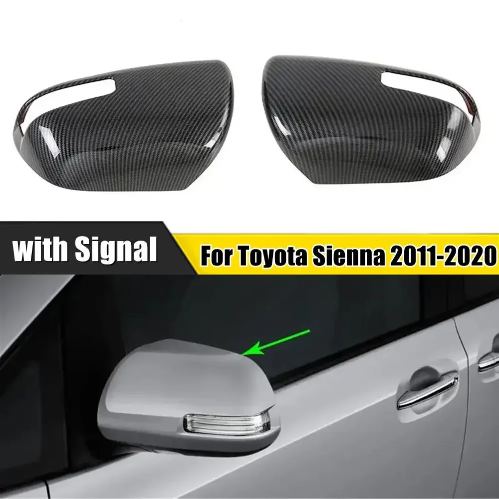 

Автомобильные аксессуары для Toyota Sienna 2011-2019 2020, 3D наклейки, крышка бокового зеркала заднего вида, крышка крыла, внешняя отделка, ABS, углеродное волокно