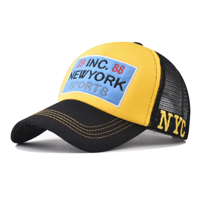 

New 3D Boutique New York Embroidered Baseball Hat Summer Color blocked Mesh Hat Men's and Women's Outdoor Hats Alphabet