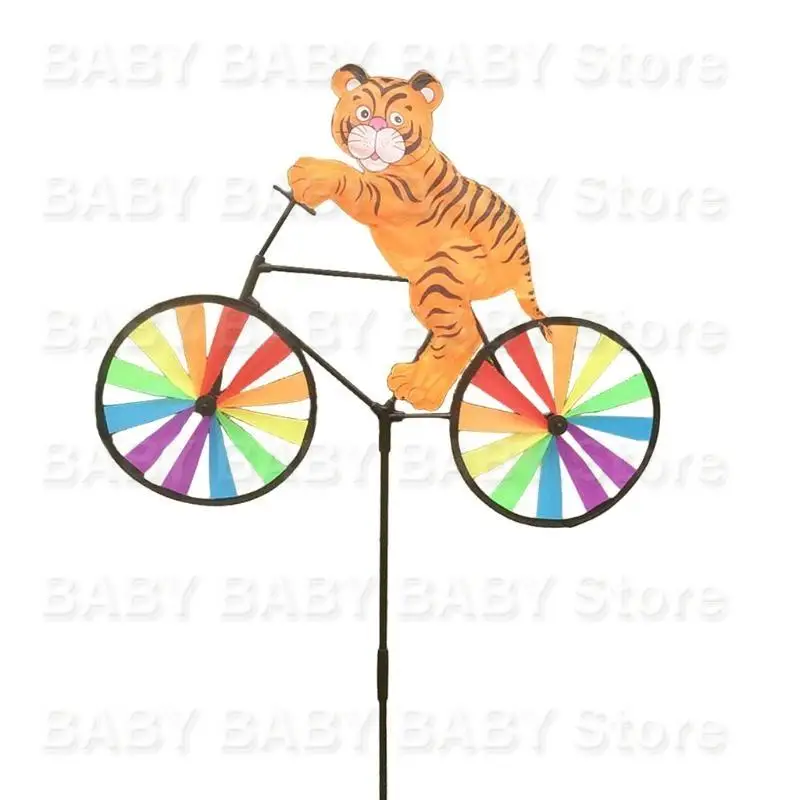 Q81A 3D Animal on Bike Windmill Colorful Ground Stake Festival Wedding Background