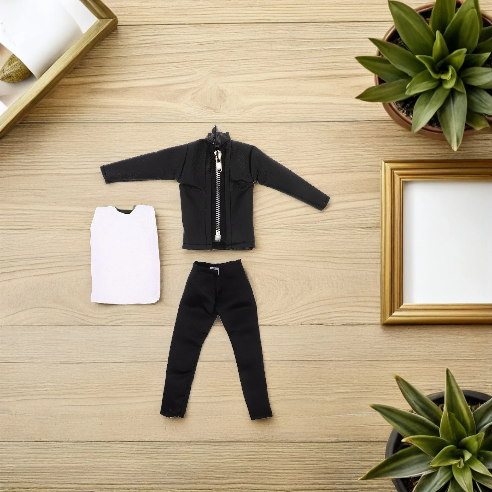 1 set 1 Set Kleding 30 Cm Pu Jas Broek Bruidegom Figuur Actie Outfit Pak Voor Jongen Mode Dress Up rollenspel Outfit Accessoires