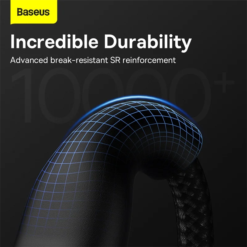 Baseus-3 인 1 USB c형 고속 충전 케이블, PD 100W, 아이폰 13 12 11 프로 맥북 샤오미용 마이크로 USB C 와이어 코드