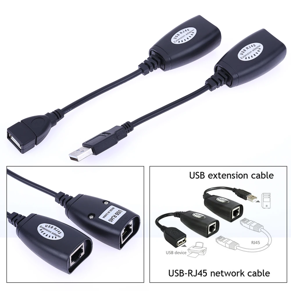 Адаптер USB 2.0 к RJ45 до 150 футов USB-RJ45 Ethernet-адаптер для USB-камер, принтеров, веб-камер, клавиатуры