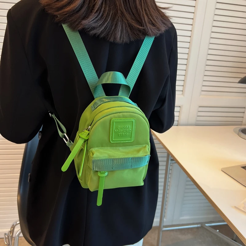 Mini mochila escolar Kawaii para mujer, bolsa de hombro verde, bolsa de viaje, bolso de Crossfit, monedero coreano, 2022