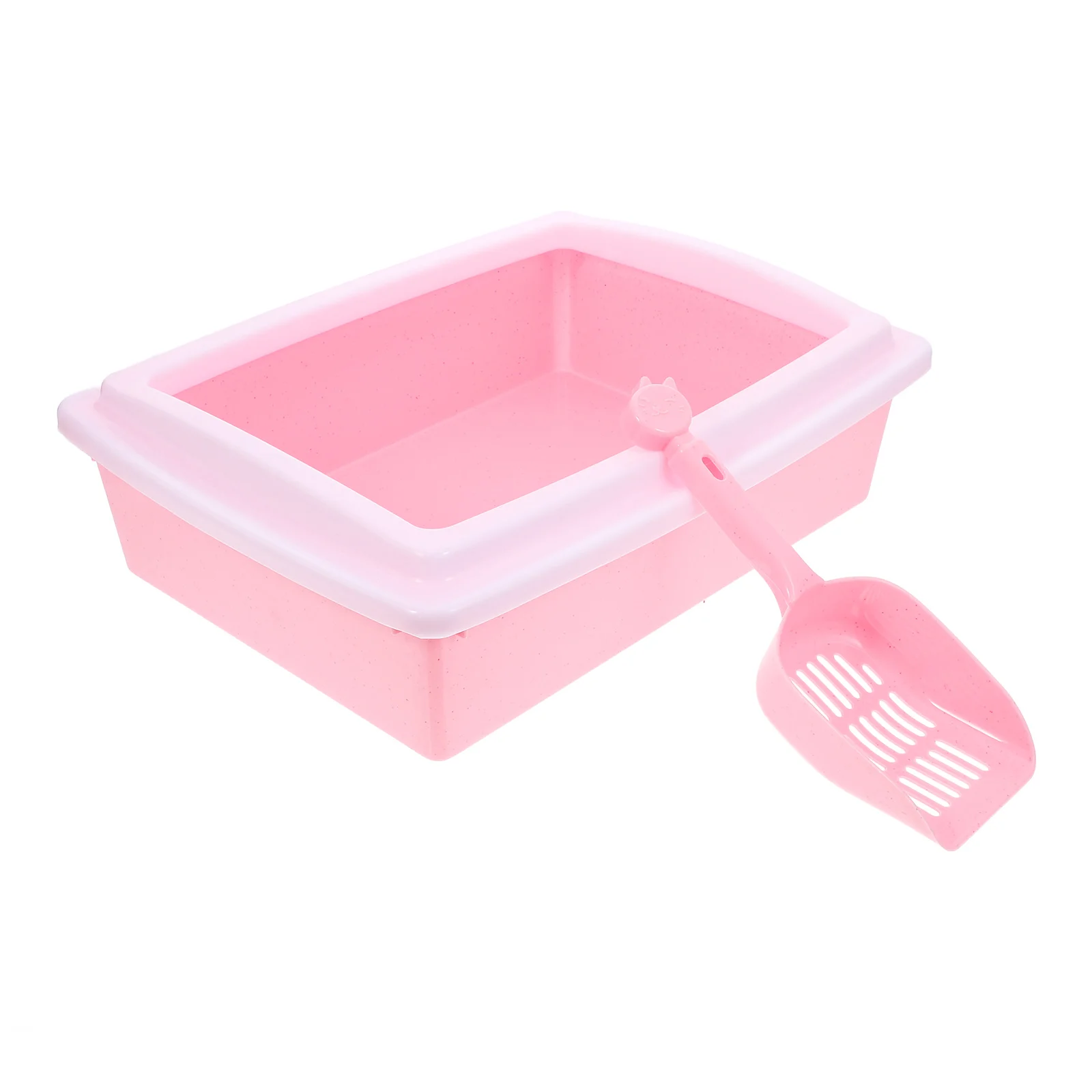 

Open Top Kitten Litter Box With Scoop Shallow Cat Toilet Portable Cat Litter Tray Litter Pan Plastic Litter Bins Cat Potty Basin