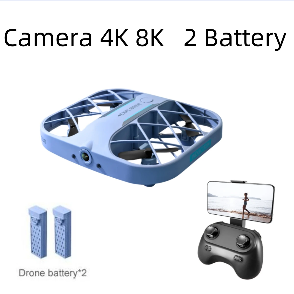 JJRC H107 FPV Drone with 2 Battery RC Dron 8K 4K Quadcopter with Camera remote control Drone Christmas Toys Gift for boys