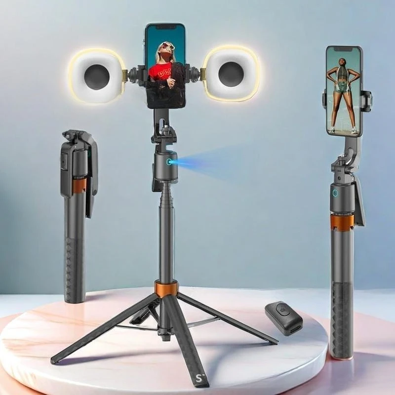 

Intelligent AI Follow-up PTZ Selfie Stick Face Tracking 360 Degree Rotation Travel Portable Retractable Mobile Phone Holder