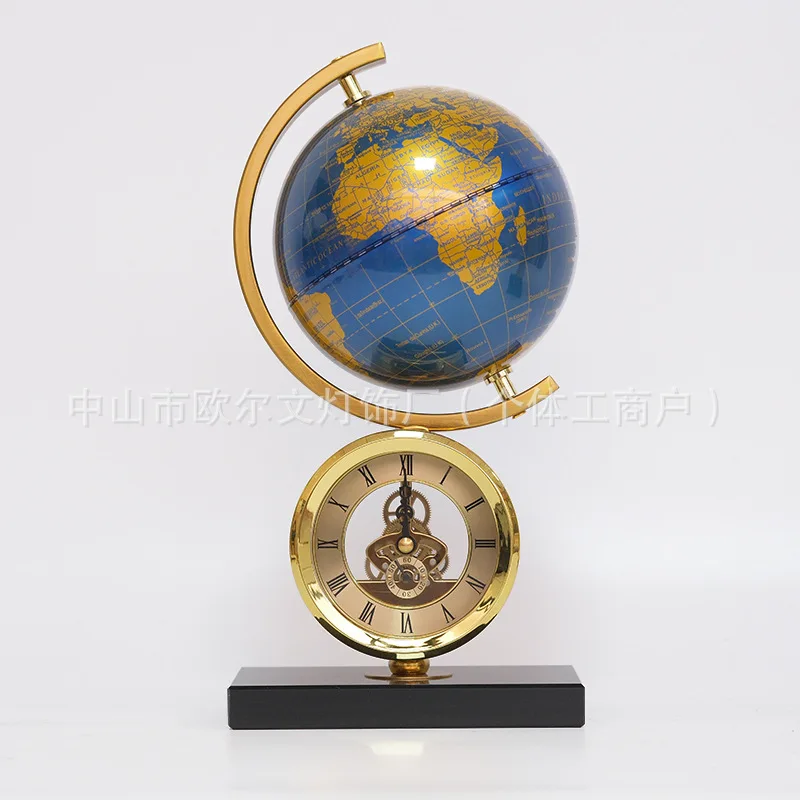 

DSA living room light luxury rotating globe high sense crystal bottom ornament metal home office villa crafts