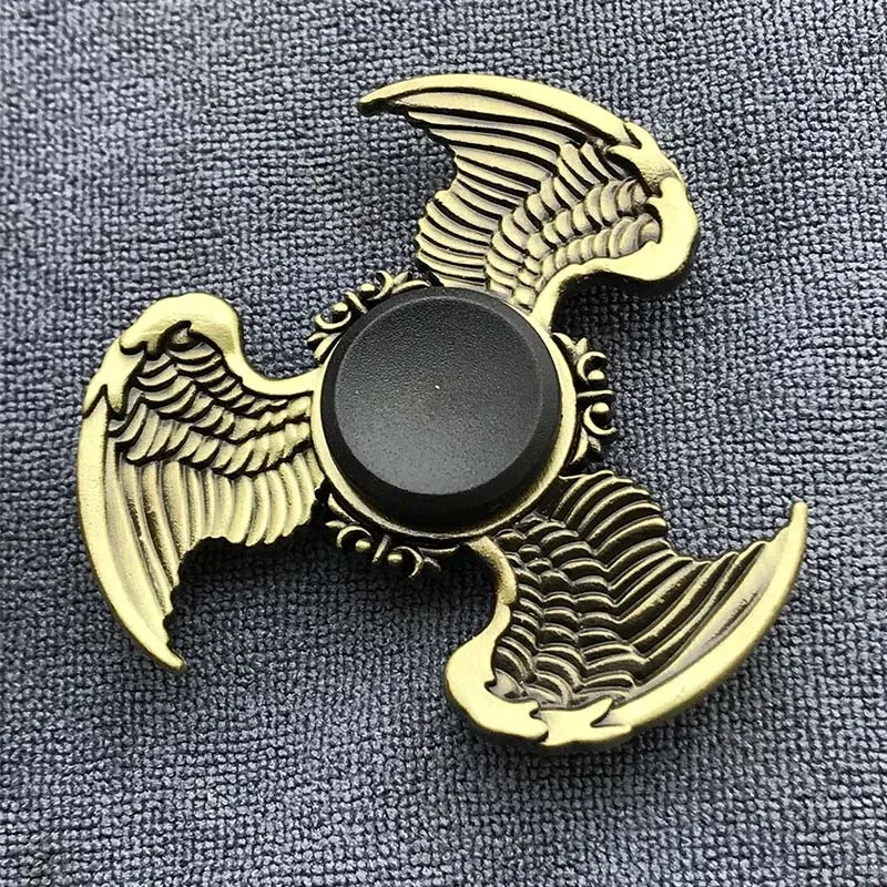 Fingertip Gyro Toy(Bronze Color) Spinner Antique Brass Metal Hand Spinner Stress Relief Decompression Toy For Kids Adults Funny