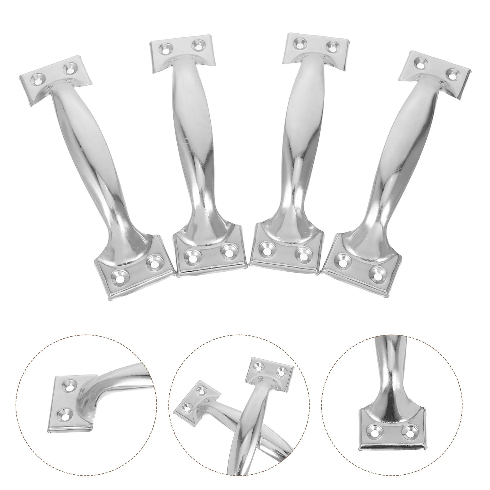 4pcs Stainless Steel Gate Handle Heavy Duty For Exterior Entry Garden Shed Cabinet Wardrobe Drawer Pulls Barn Door Handles