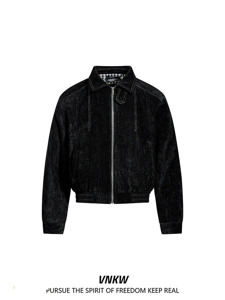 

Retro American Cleanfit Faux Leather Biker Jaet ort Loose Fit ex Youthful Sle Commute Wear Resistant to Wear