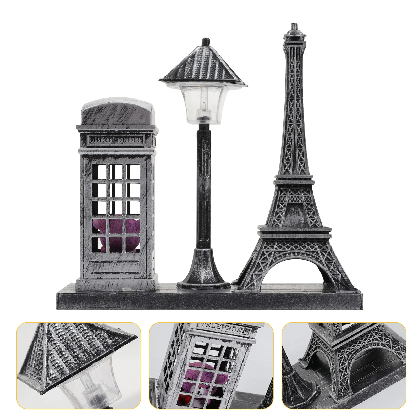 Night Light Retro Eiffel Tower Statue Decorative Desk Lamp LED for Home Bedside Sculpture