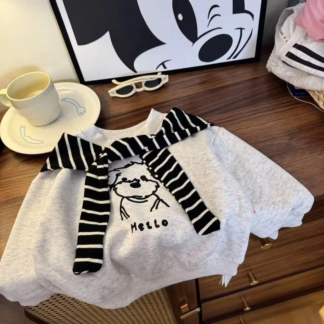 Spring Autumn Children Clothes Set Boy Girls Sweatshirts Pullover Top Pants/Skirt 2 Pcs Suit Siblings Clothes Letter Tracksuits