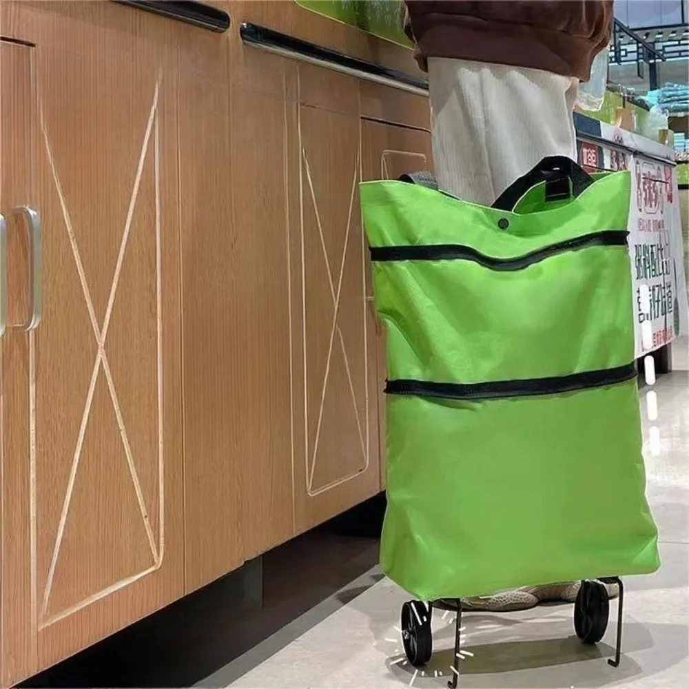 Faltbare Einkaufstasche mit Rollen, zusammenklappbare Einkaufswagen-Einkaufstasche auf Rollen, zusammenklappbare Einkaufswagentaschen, wiederverwendbar
