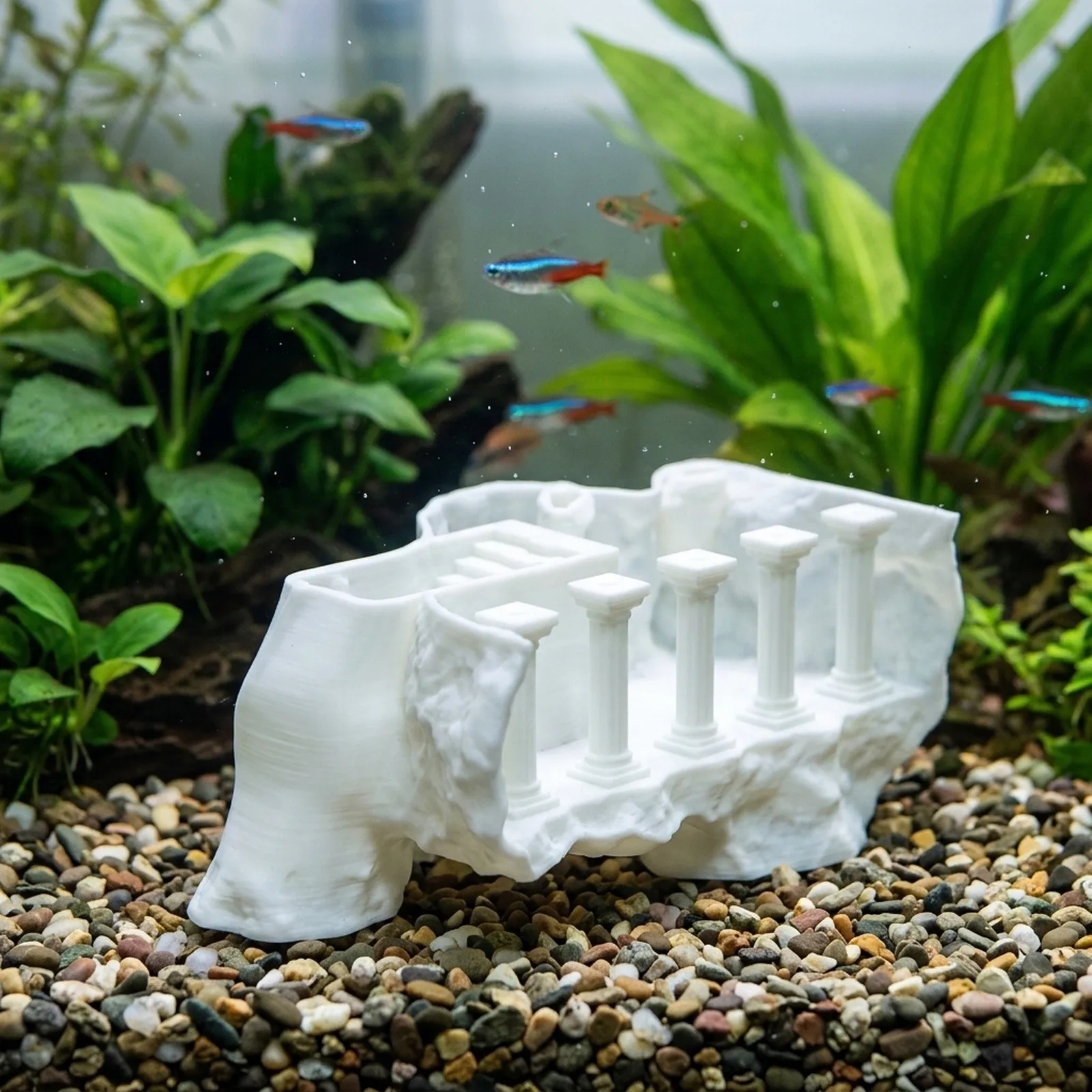 Natural for roman Column Style Resin Tunnel for Aquarium For Fish For CAVE Decoration Providing Safe and Environment
