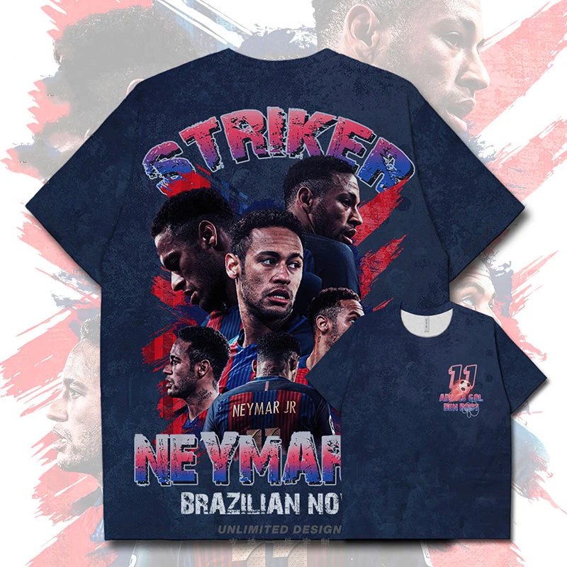 Brazil Neymar Printed Fan Jersey Short-Sleeved Children\'s T-Shirt Sports Breathable Quick-Drying Men\'s And Women\'s T-Shirt